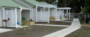 White concrete pathways